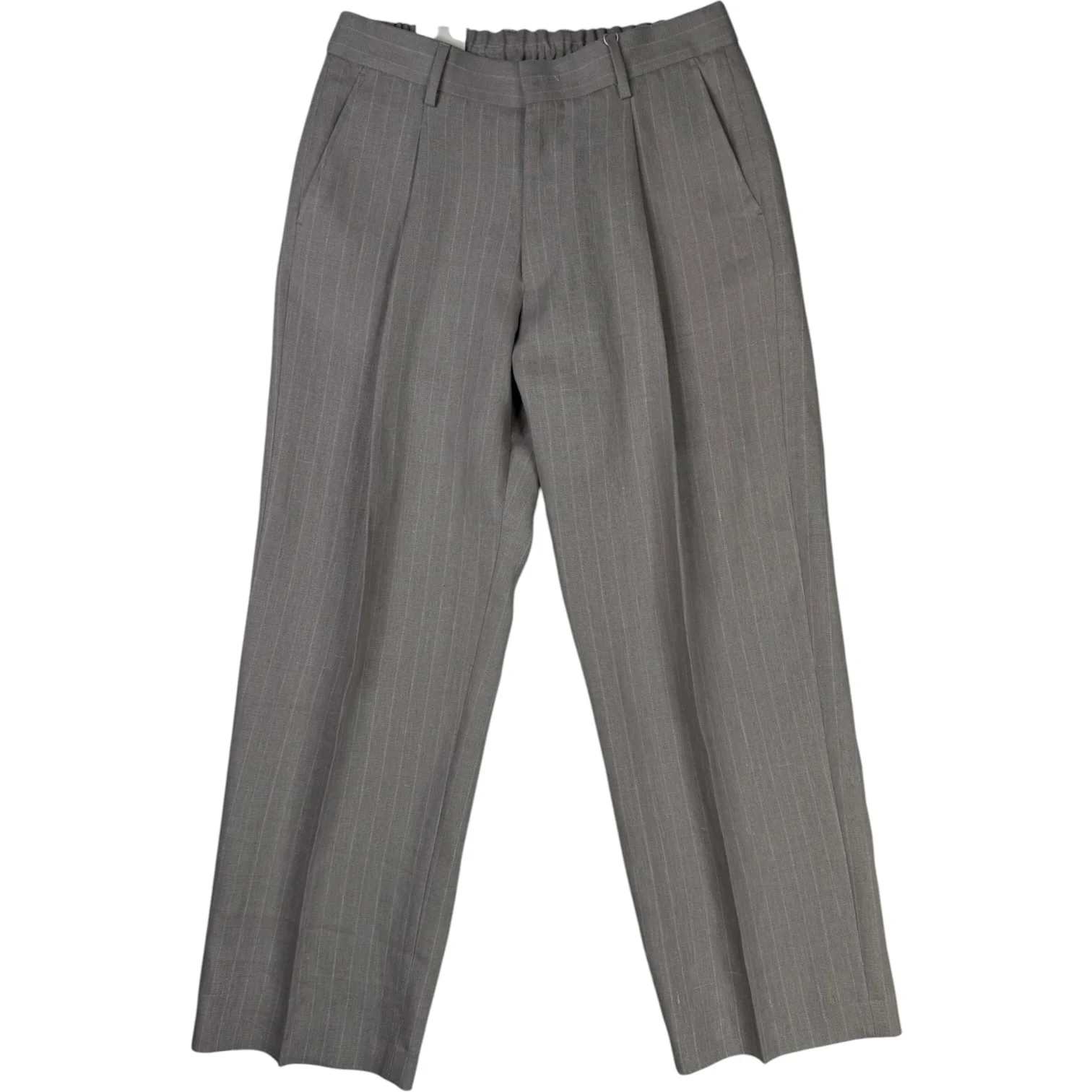 Kay Trousers Grey Stripe Linen