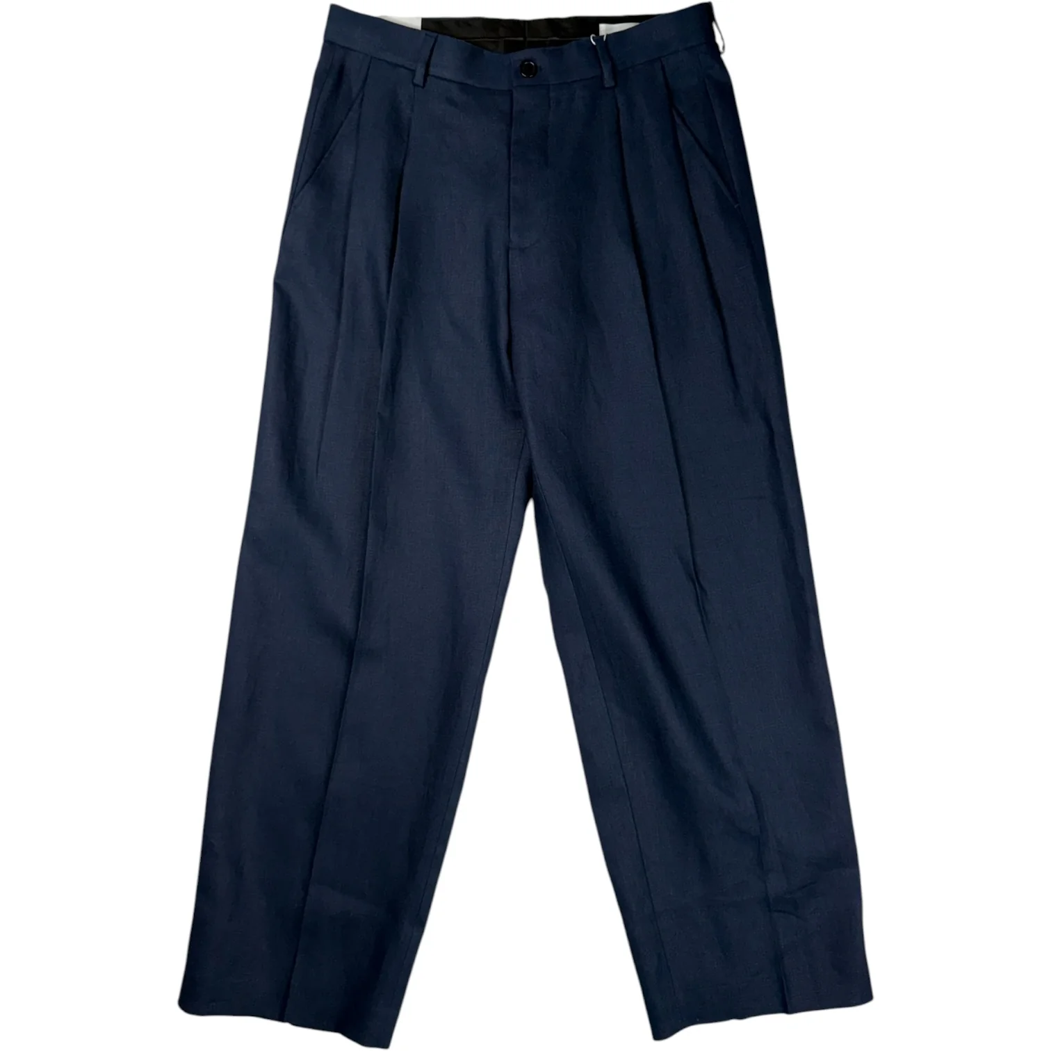 Justin Trousers Navy Blue Linen