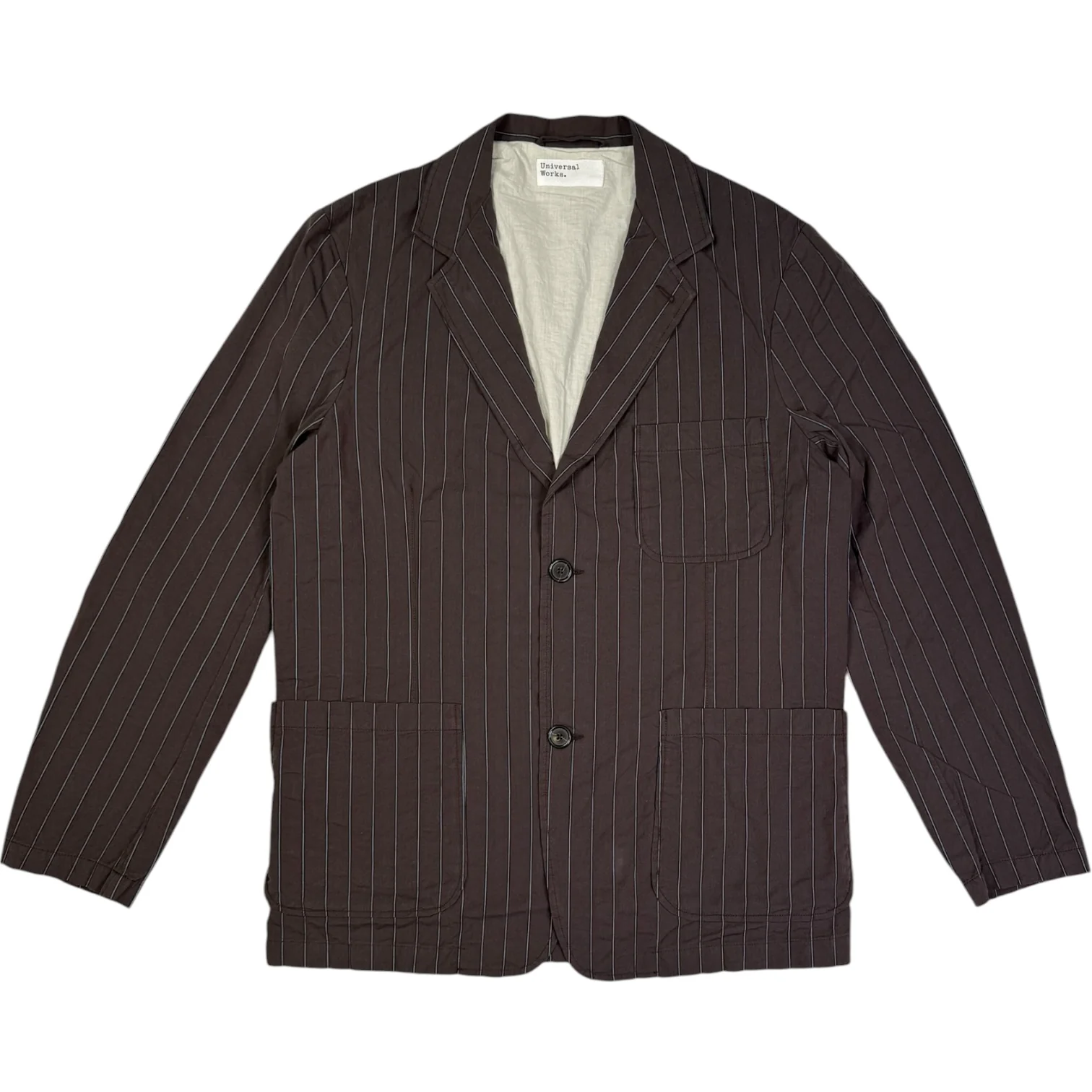Two Button Jacket Chester Stripe Brown