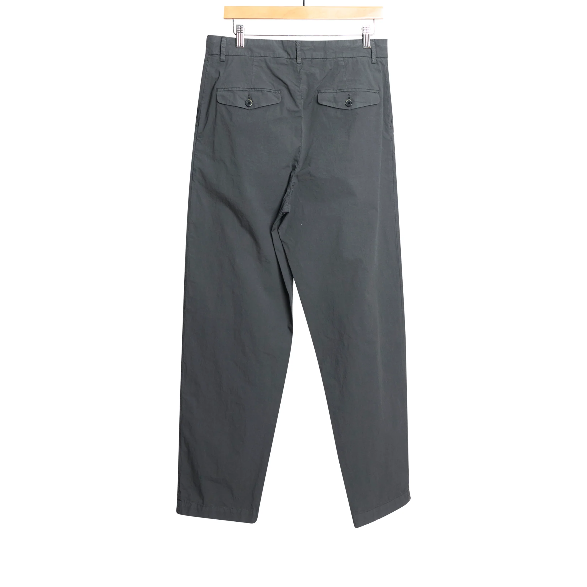 Canasta Button Waist Cotton Poplin Trouser Piombo - Image 2