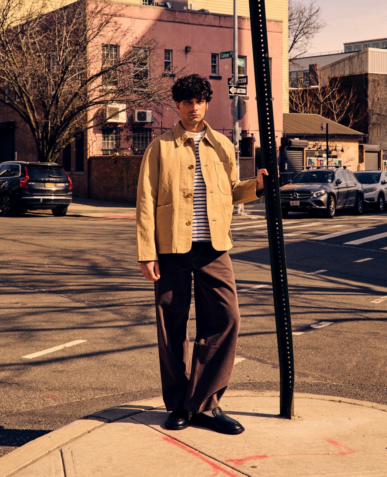 Construction Jacket Sand Cotton Linen - Image 4