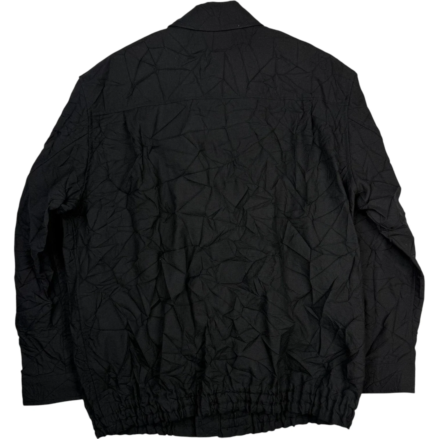 Crinkle Wool Linen Black Jacket - Image 2