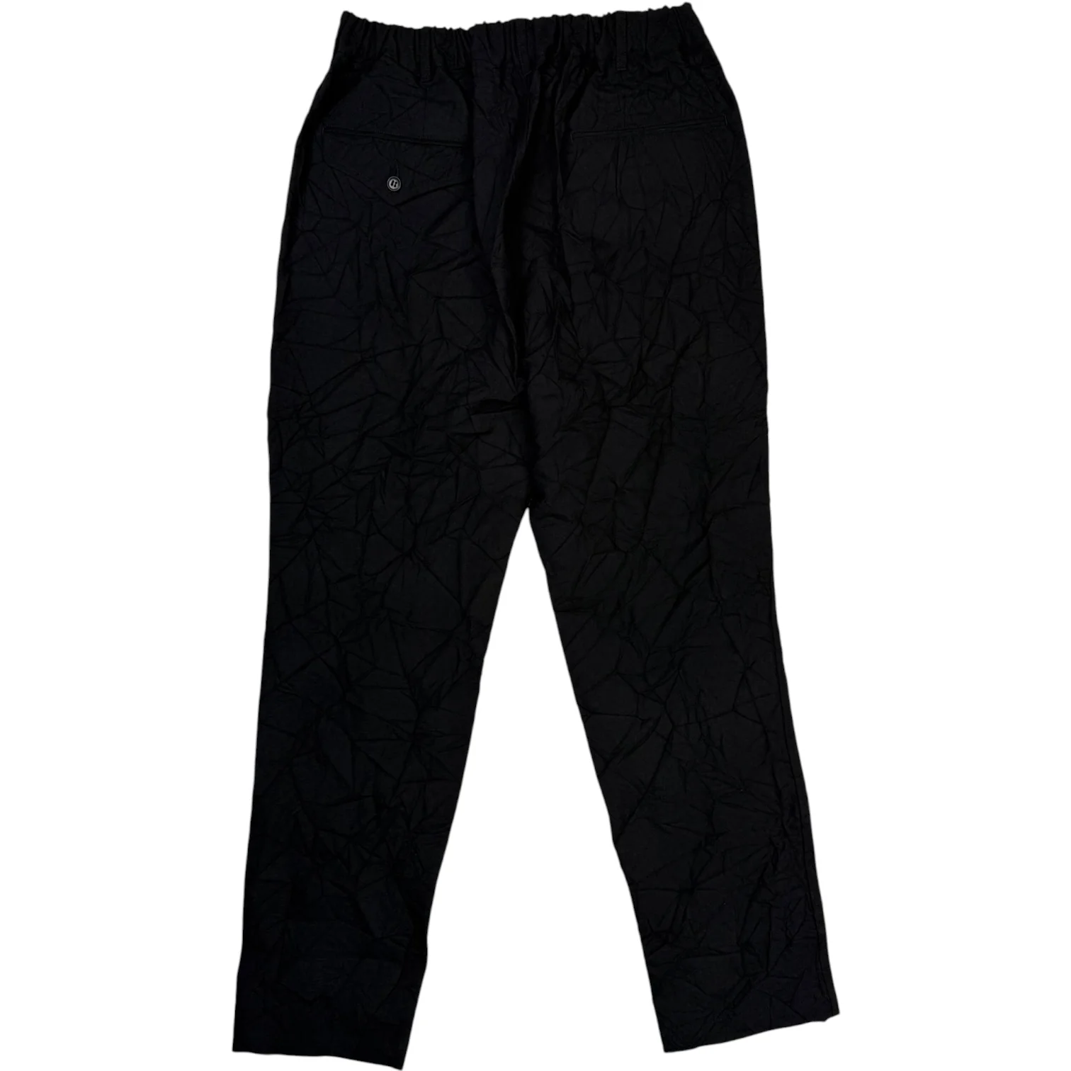 Crinkle Wool Linen Black Trouser - Image 2