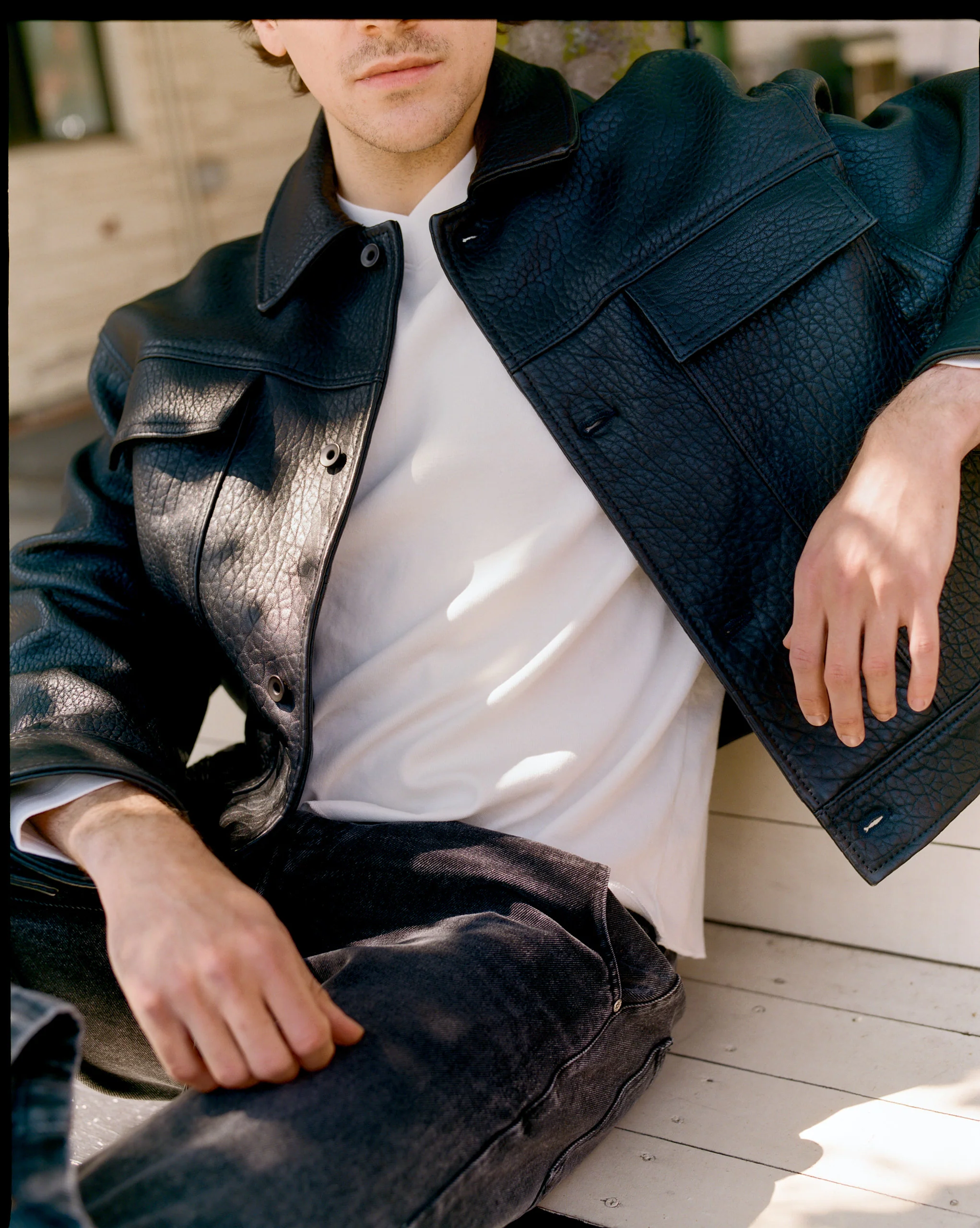 Doyard Textured Leather Jacket - Image 3