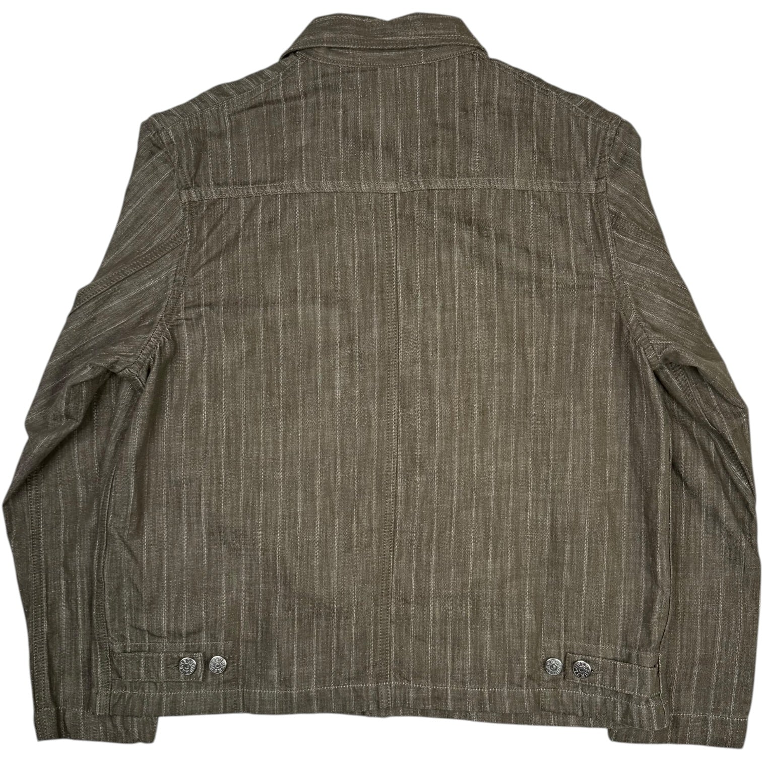 Labour Cotton Jacket Stripe Khaki - Image 4