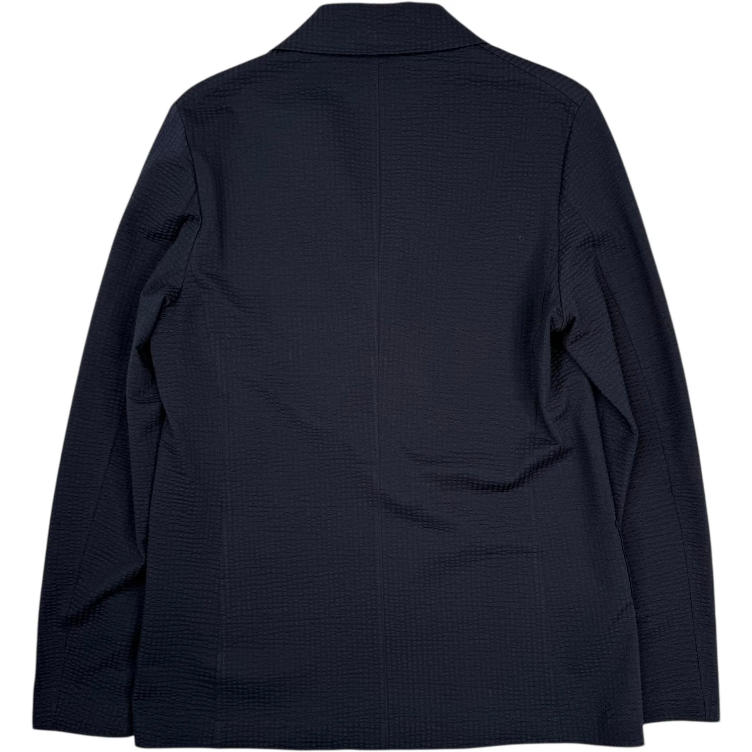 Peak Lapel Blazer Cool Max Seersucker Dark Blue - Image 2