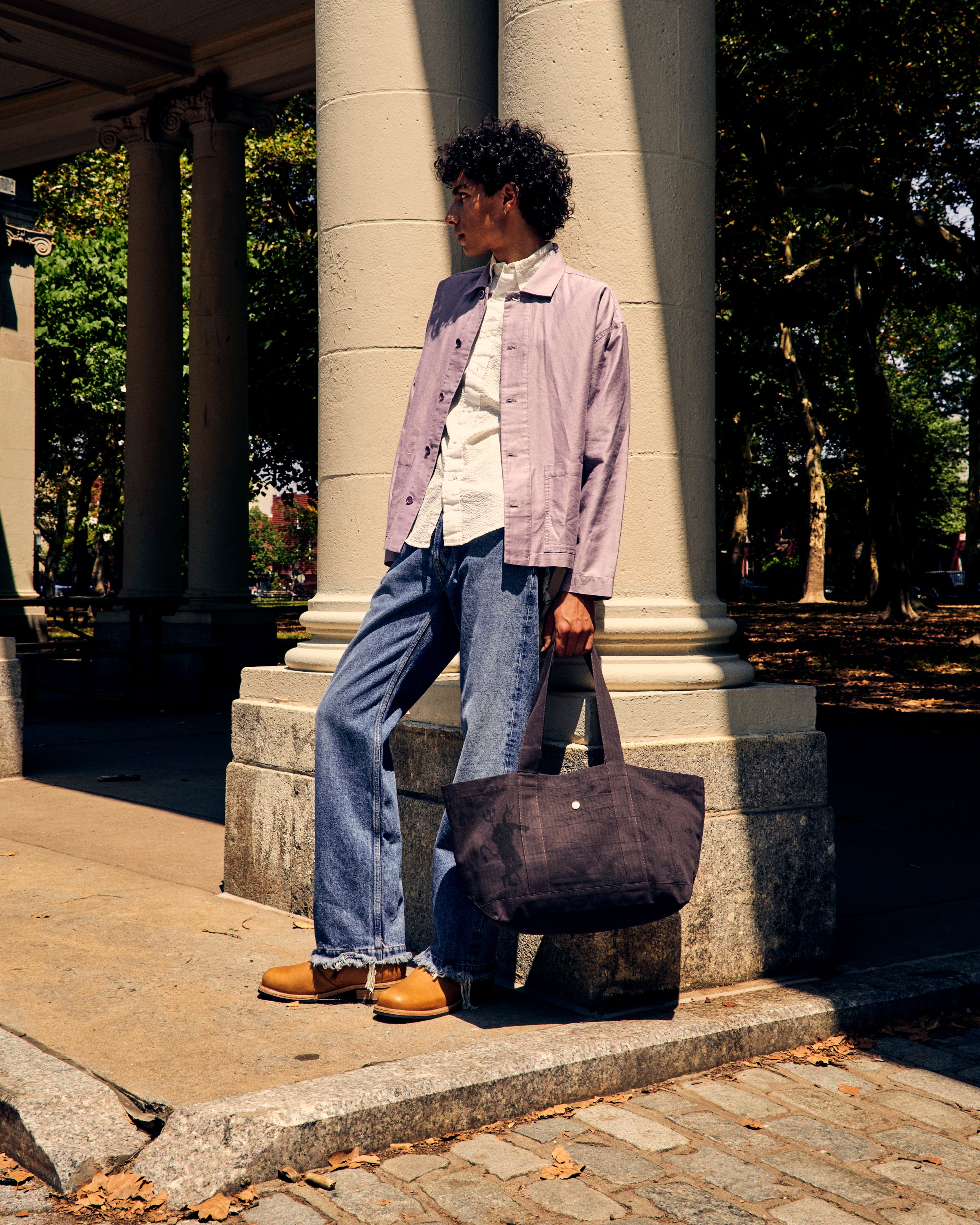 PJ Jacket Cotton Linen Moleskin Lilac - Image 3