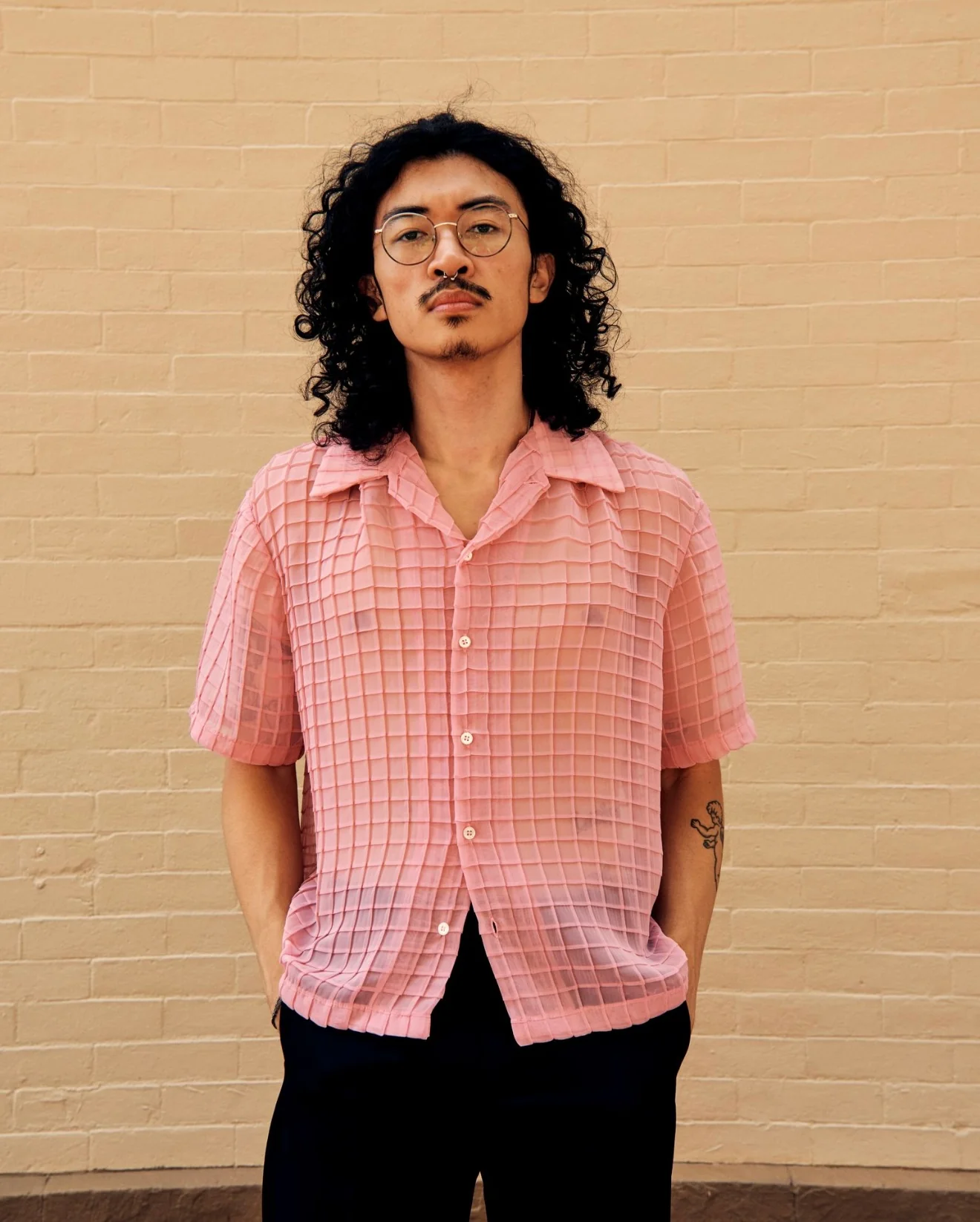 Sergio Shirt Pink Pleat