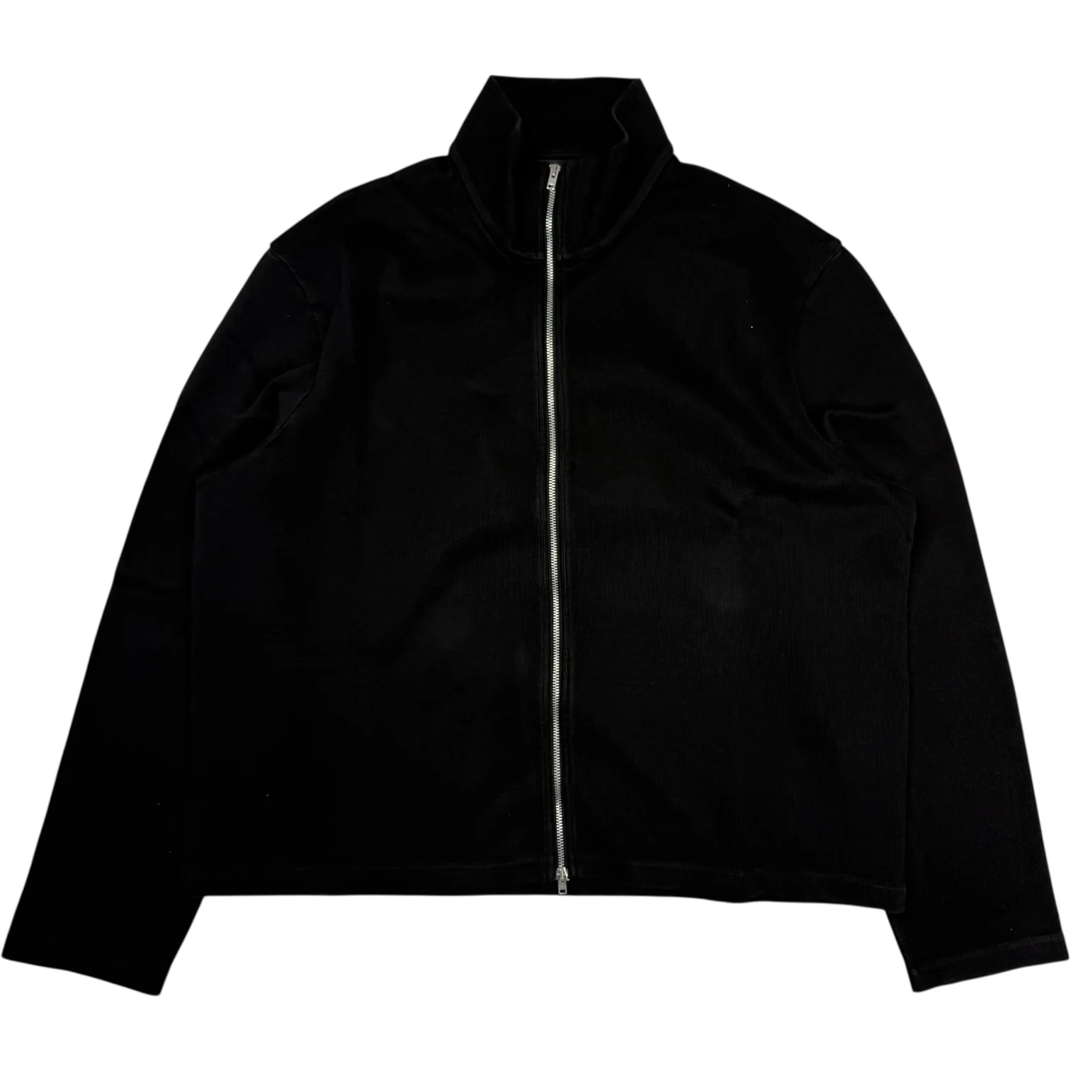 Shrunken Full Zip Black Athletic Rib