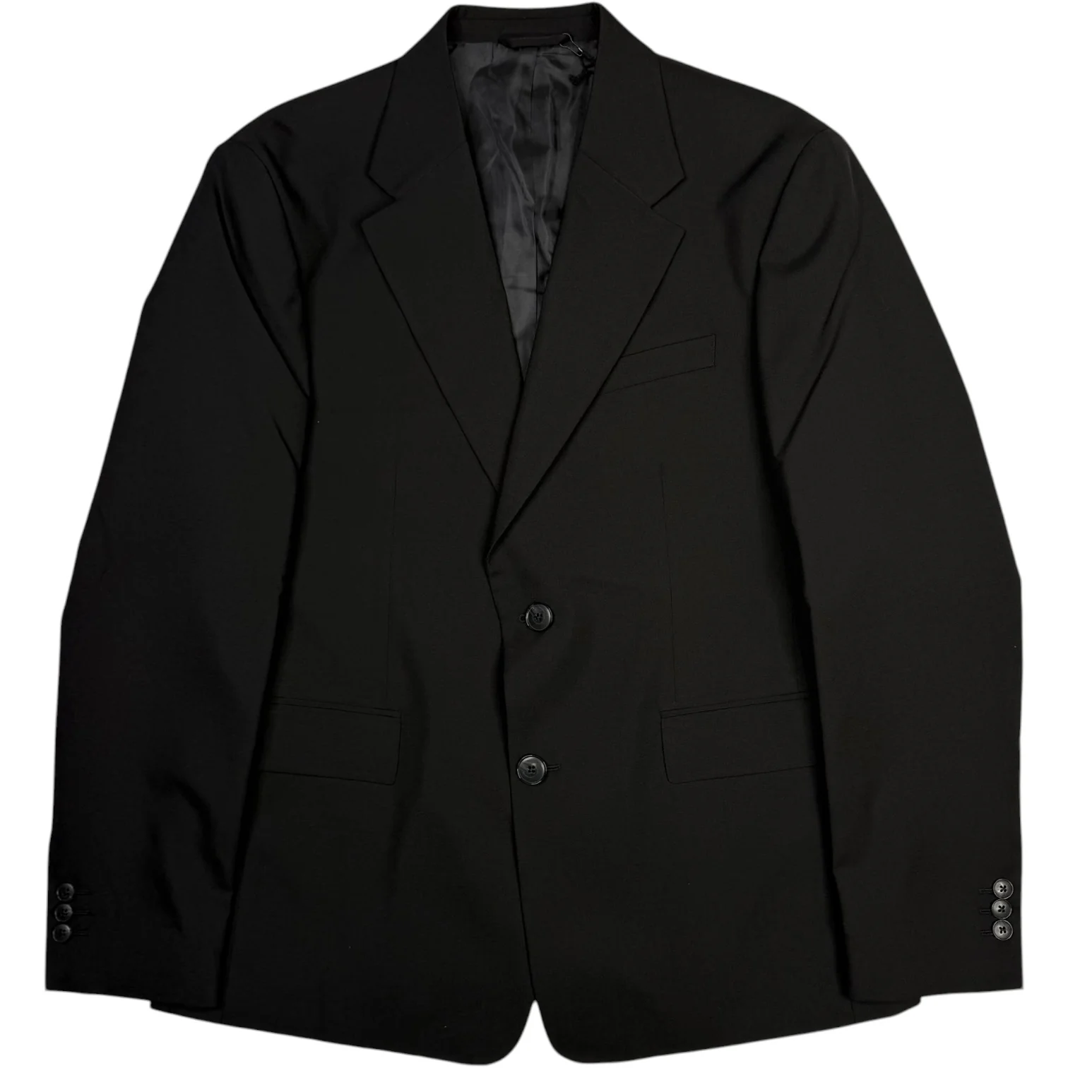 Single Breasted Blazer Black Tropical Wool