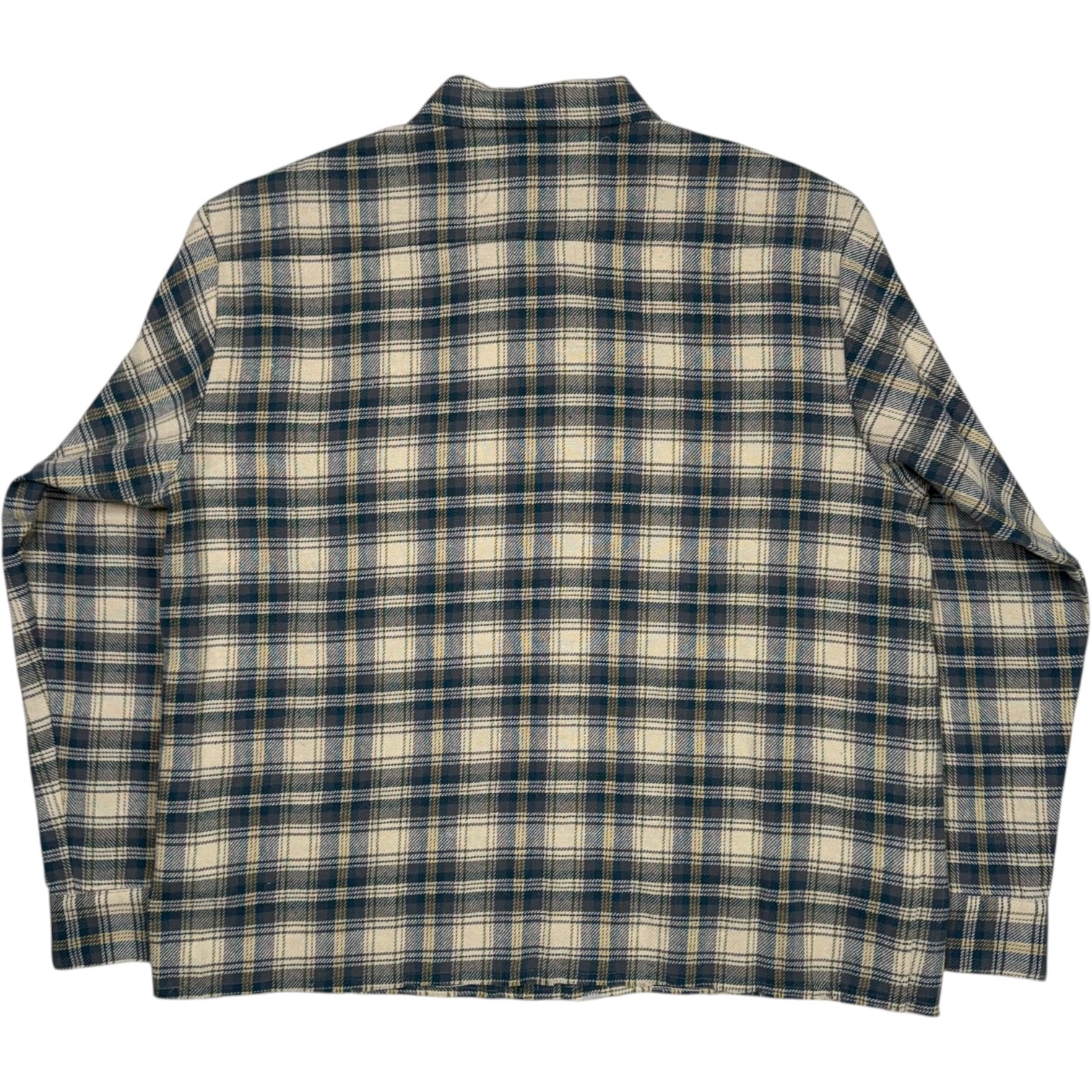 Raw Hem Overshirt Marine Blue Nep Check - Image 2