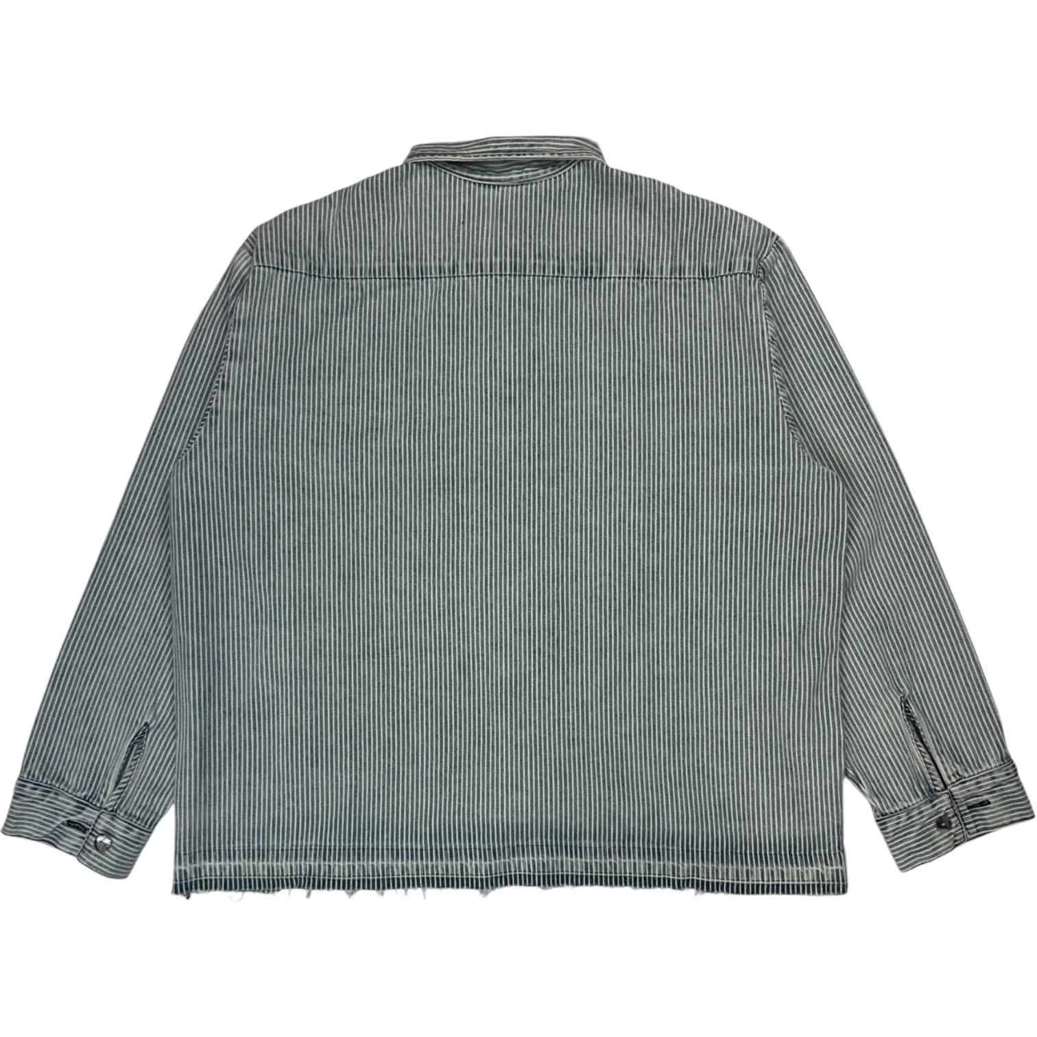 Raw Hem Overshirt Washed Indigo - Image 2